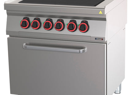 Elektrischer 4-Platten-Herd mit statischem Elektroofen GN 2/1 80