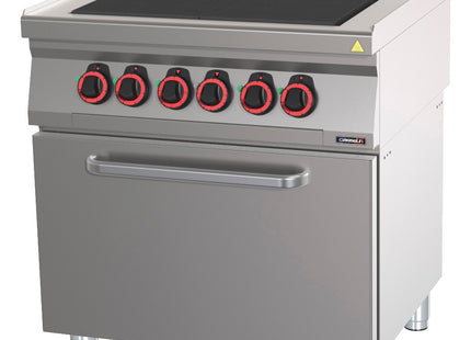 Electric 4 solid tops cooker with ventilated electric oven GN 1/1 80