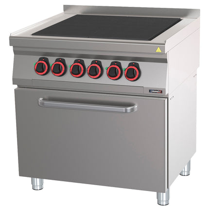 Elektrisk 4 solid komfyr med ventilert elektrisk ovn GN 1/1 80