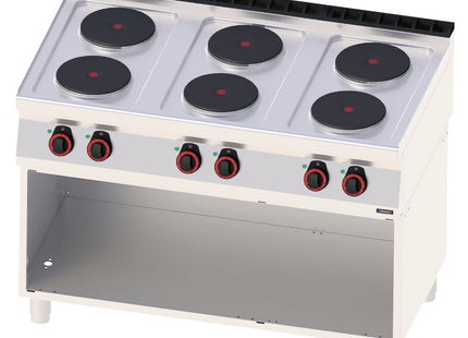 Electric cooker 6 burners with open cabinet 120