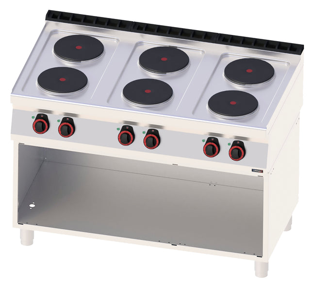 Electric cooker 6 burners with open cabinet 120