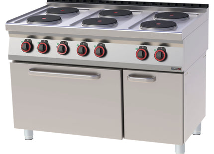 Elektrisk 6-lågare spis med ventilerad elektrisk ugn GN 1/1 120
