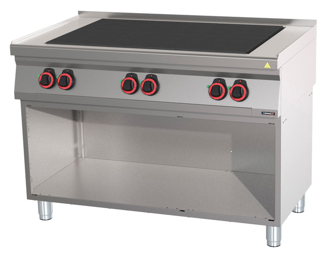 Electric cooker 6 solid tops 120 with open cabinet