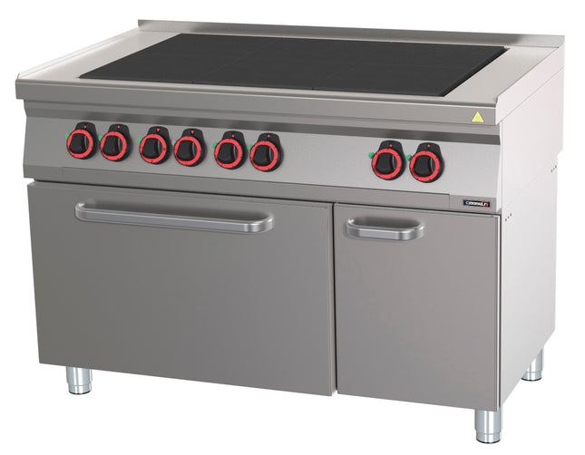 Electric 6 solid tops cooker with static electric oven GN 2/1 120
