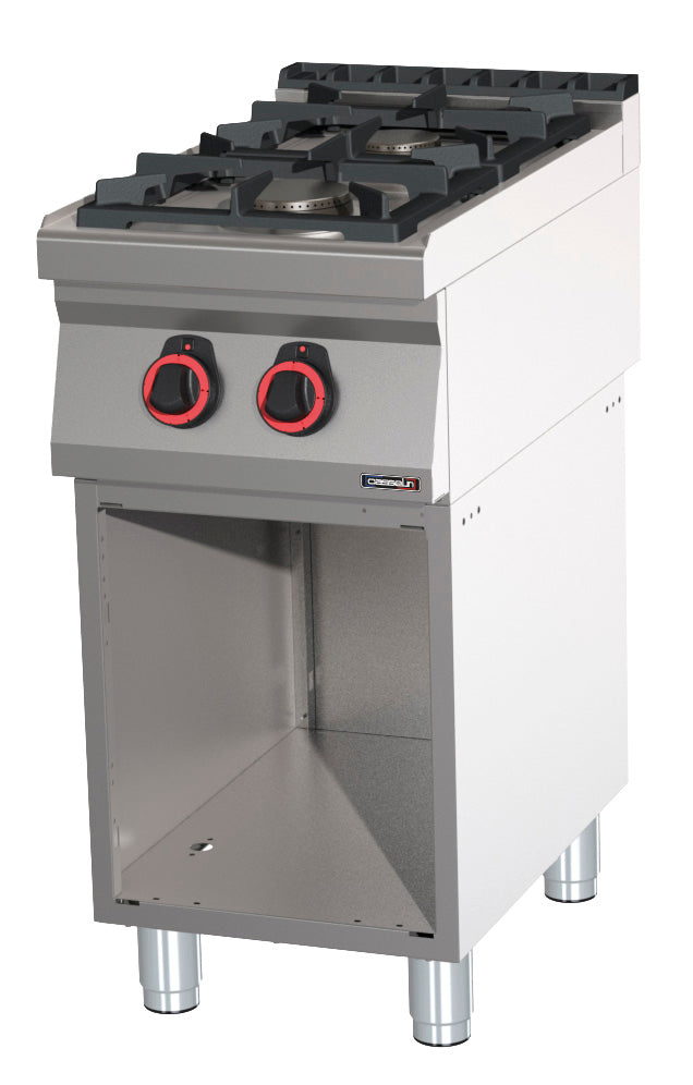 Gas cooker 2 burners with open cabinet 40