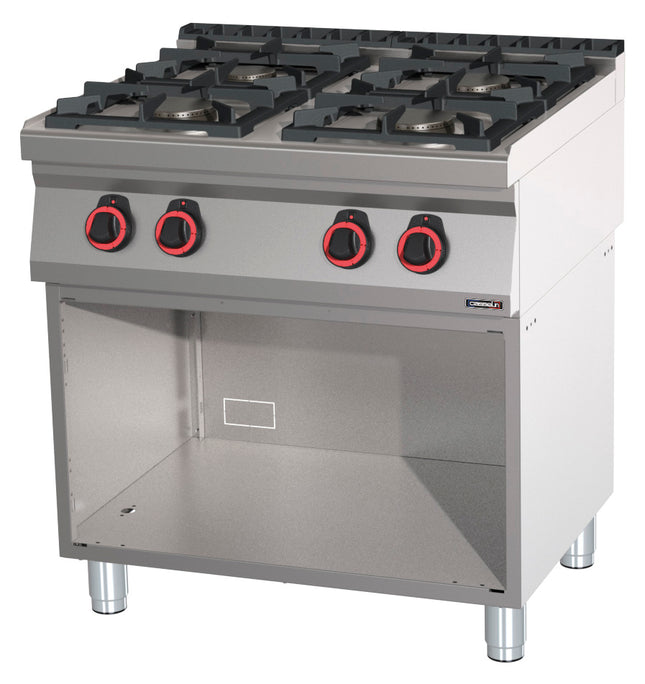 Gas cooker 4 burners with open cabinet 80