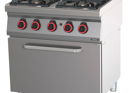 Gas cooker 4 burners with gas oven GN 2/1 80
