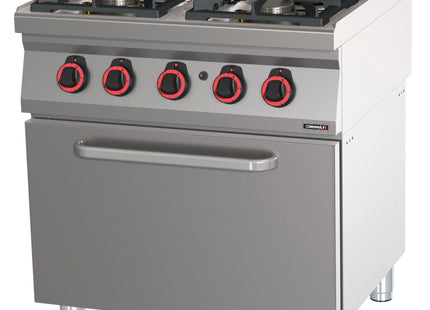 Gaskocher 4 Brenner mit Gasofen GN 2/1 PS 80
