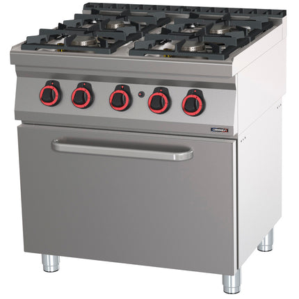 Gaskocher 4 Brenner mit Gasofen GN 2/1 PS 80