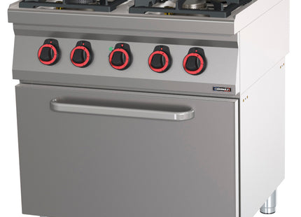Gas cooker 4 burners ventilated electric oven GN 1/1 HP 80