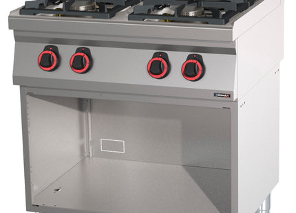 Gas cooker 4 burners with open cabinet HP 80