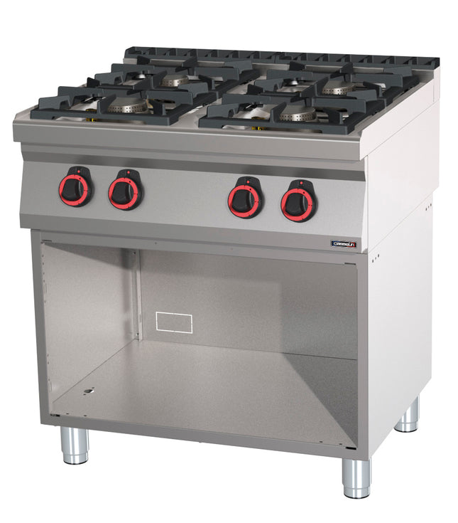 Gas cooker 4 burners with open cabinet HP 80
