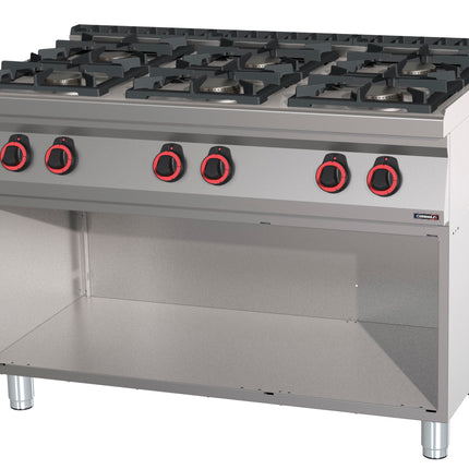 Cuisinière à gaz 6 feux avec meuble ouvert 120
