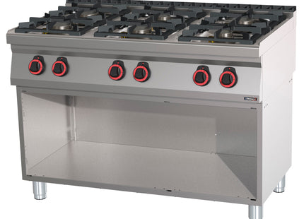 Gas cooker 6 burners with open cabinet HP 120