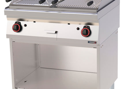 Lava stone grill double with open cabinet 80