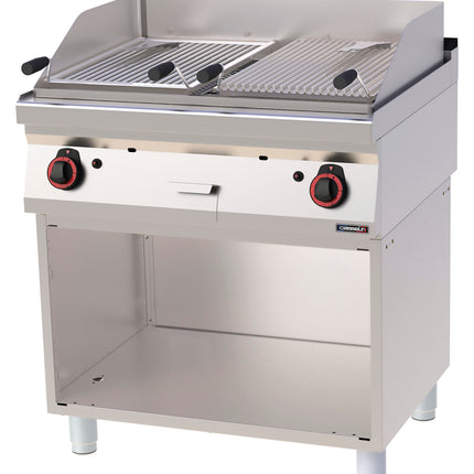 Lava stone grill double with open cabinet 80