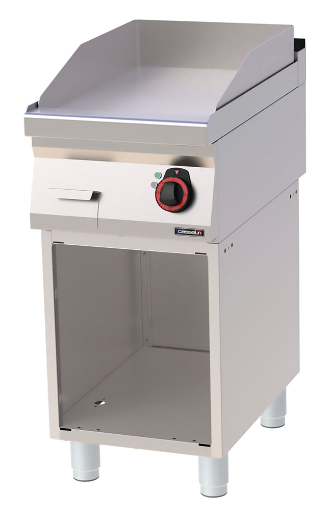 Griddle plate Smooth Chrome with open cabinet 40