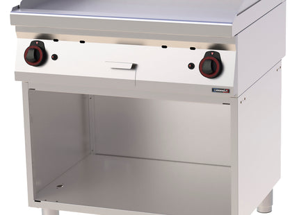 Gas griddle plate Smooth Chrome with open cabinet 80
