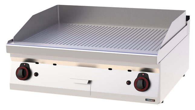Gas griddle plate Grooved Chrome 80