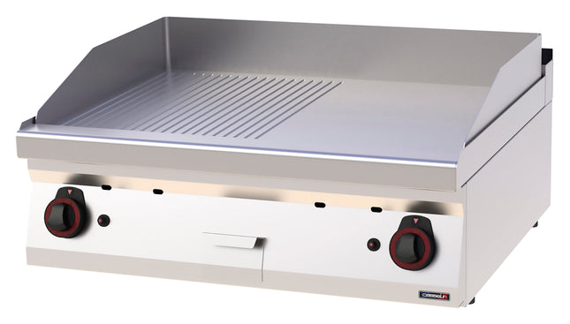 Gas griddle plate Grooved Smooth Chrome 80