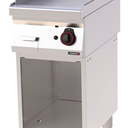 Gas-Grillplatte aus glattem Gusseisen mit offenem Gehäuse 40