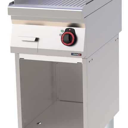 Griddle plate Grooved Cast iron with open cabinet 40