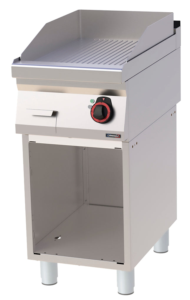 Griddle plate Grooved Cast iron with open cabinet 40