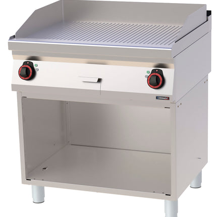 Griddle plate Grooved Cast iron with open cabinet 80