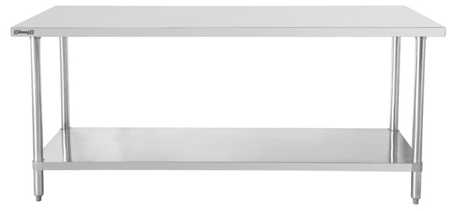 Arbeidsbenk rustfritt stål 700 med hylle 1000 mm