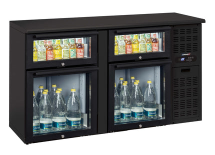 Achterbarkoeler 2 x 2 laden van gemengd glas