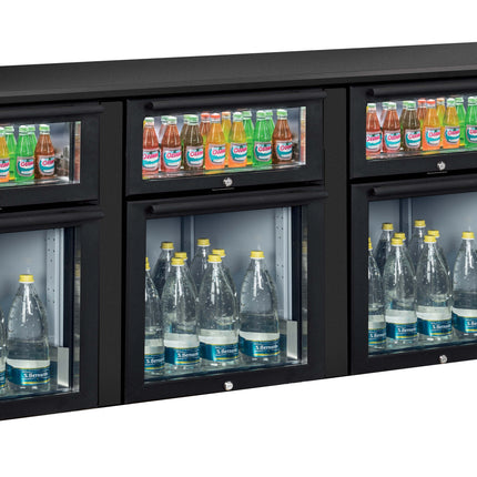 Bar kjølebord chiller 3 x 2 blandede glassskuffer