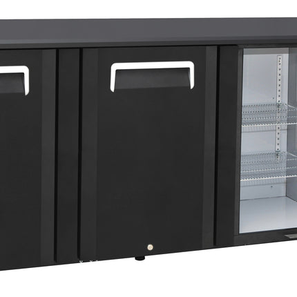 Back bar chiller 3 solid doors