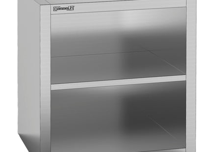Stainless steel open wall cabinet 800 mm
