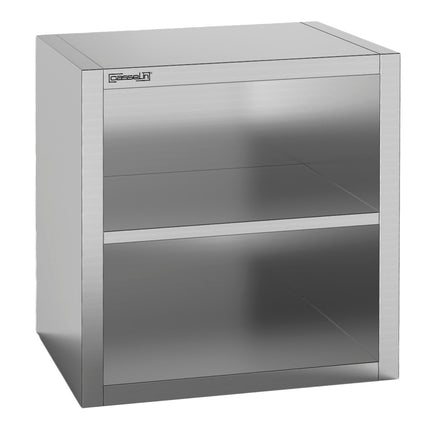 Offener Wandschrank aus Edelstahl 800 mm