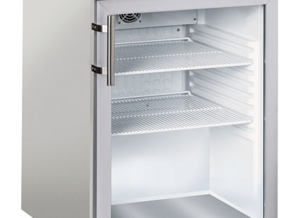 Upprättstående glas Dörr frys 140 L Stål