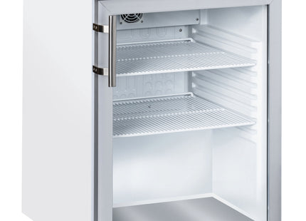 Upprättstående glas Dörr frys 140 L Vit