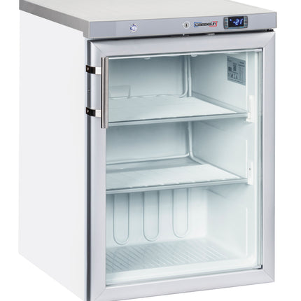 Stand-Gefrierschrank mit Glastür, 200 l, Weiß