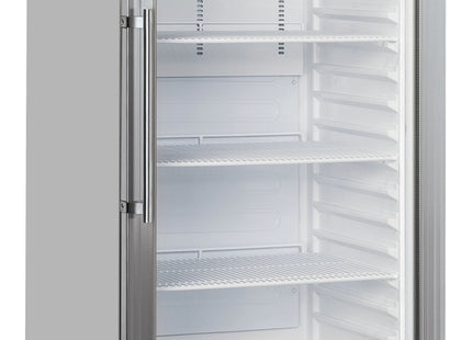 Upprättstående glas Dörr kyl 600 L Stål
