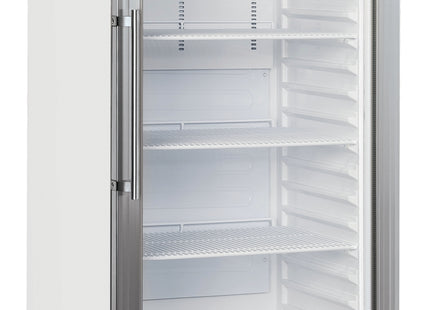 Upprättstående glas Dörr kyl 600 L Vit