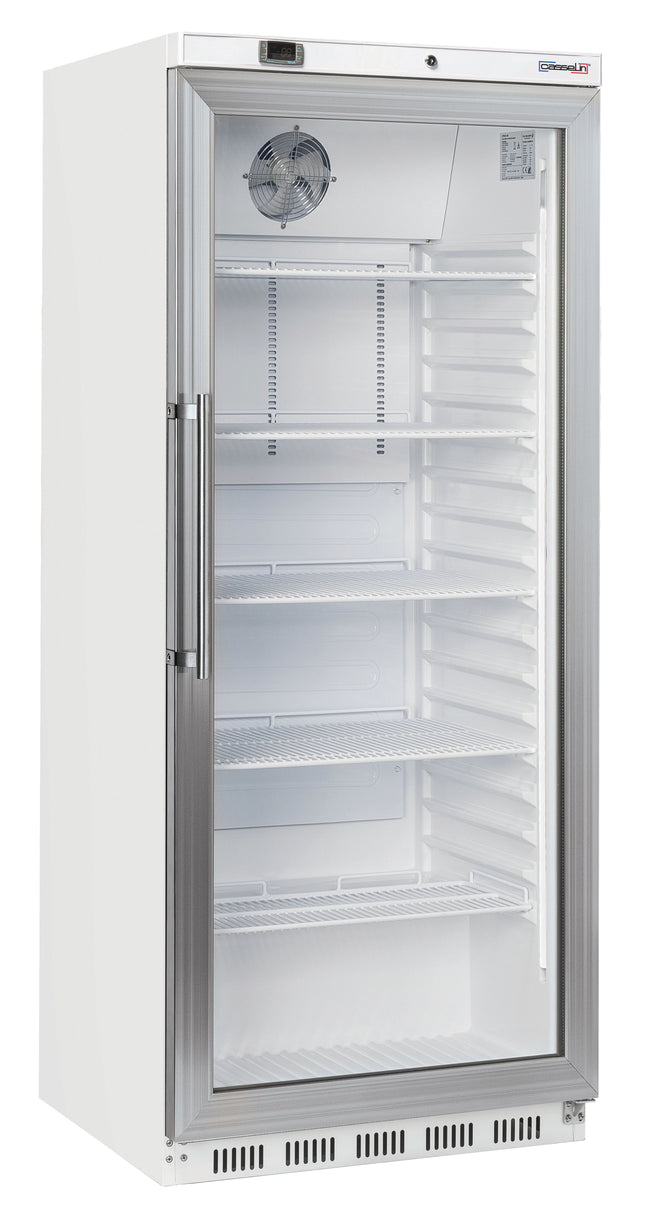 Upright glass door fridge 600 L White