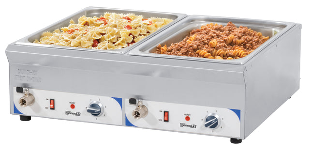 Bain-marie double avec robinet de vidange GN 1/1 - 100 mm
