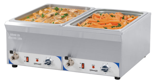 Bain-marie double avec robinet de vidange GN 1/1 - 150 mm