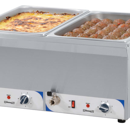 Doppel-Bain-Marie mit Ablasshahn GN 1/1 - 200 mm