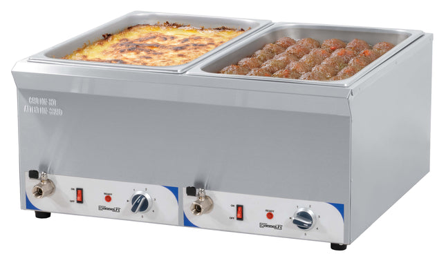 Bain-marie double avec robinet de vidange GN 1/1 - 200 mm