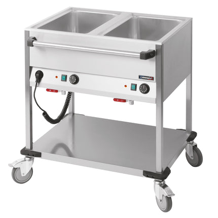 Chariot bain-marie chauffé à l'eau 2 x GN 1/1