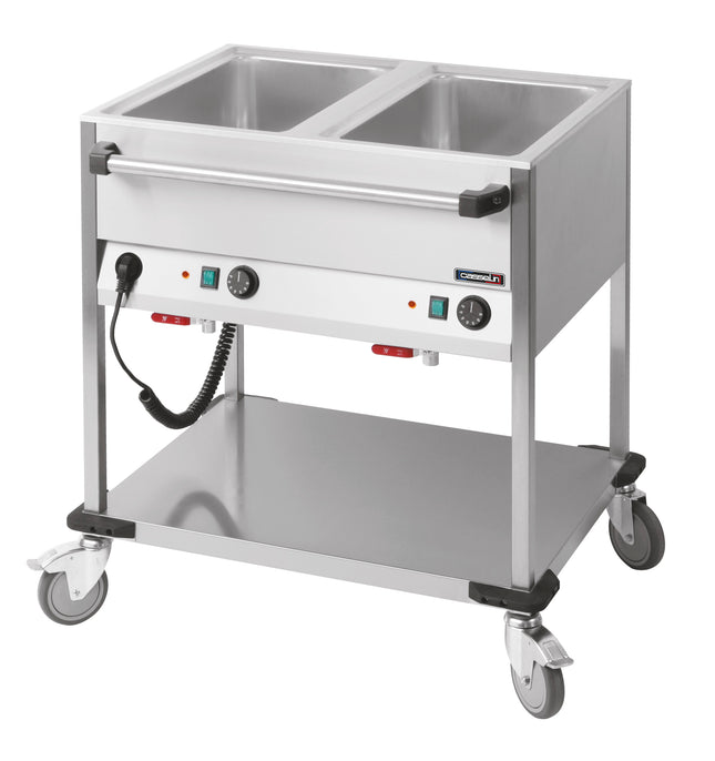 Bain-Marie-Wagen wasserbeheizt 2 x GN 1/1