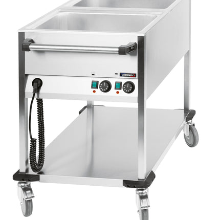 Chariot bain-marie chauffé à l'eau 2 x GN 1/1
