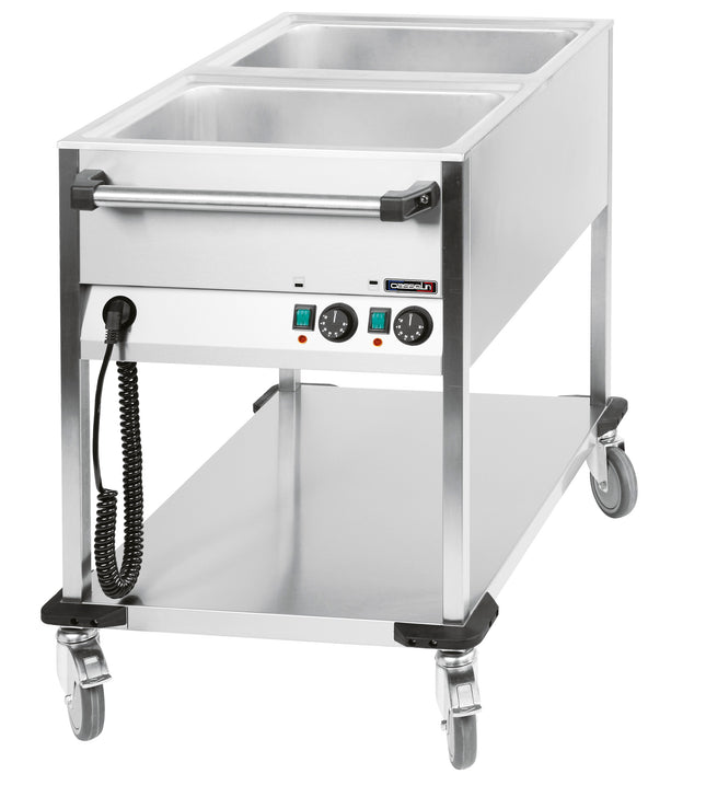 Bain-Marie-Wagen wasserbeheizt 2 x GN 1/1