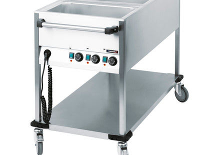 Bain-marie trolley water-heated 
3 x GN 1/1