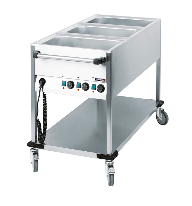 Wasserbeheizter Bain-Marie-Wagen 
3 x GN 1/1
